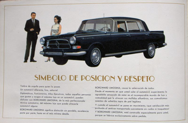 Borgward 230 Limosina Excelencia Modelprogram 1968 Carbrochure (10033)